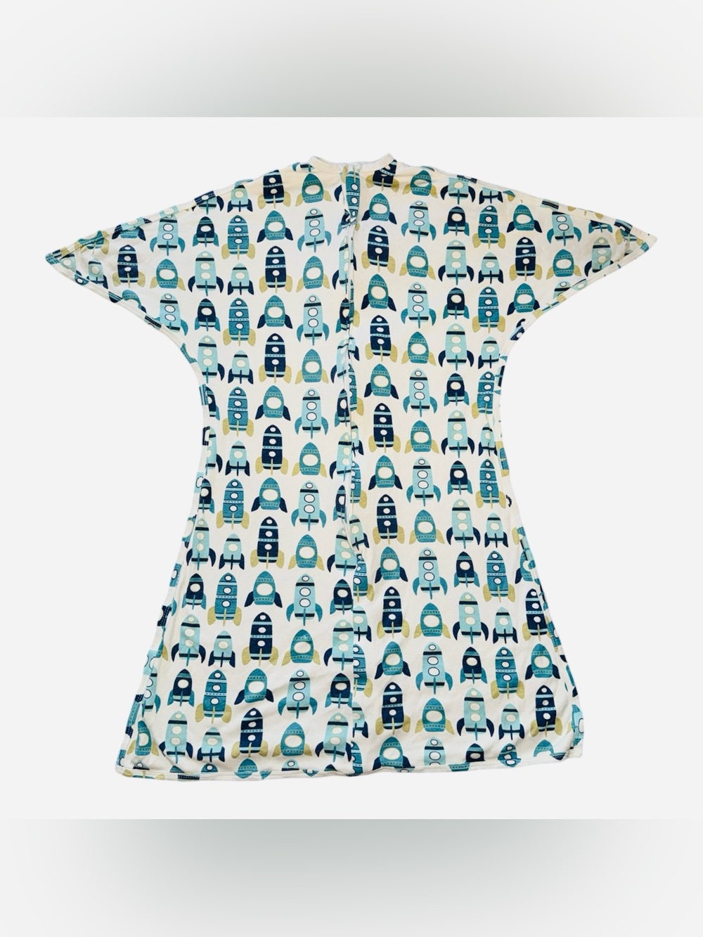 Kids sleeping baby Rocket Print Sleep Sack Pajamas - Blue/Teal 12-24 months